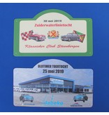 Autorally borden en rallyschildjes. Rallyborden die wij hier aanbieden zijn in de traditionele vorm (zie foto) in 300 x 180mm.