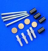 Bevestigingsset voor borden met afstandhouders in diverse uitvoeringen