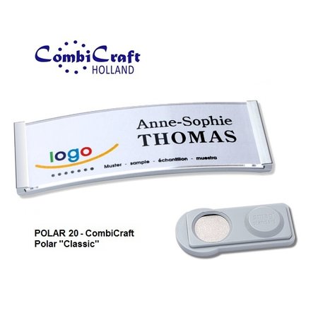 Polar© Polar20© Metallic Naambadge Smal 68x22mm met magneet - per stuk