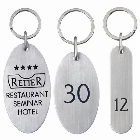 Ovale Edelstaal Hotelsleutelhanger Chasse in diverse maten