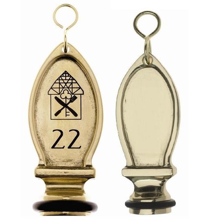 BOMBASTIC Messing Hotelsleutelhanger- in verschillende maten en uitvoering verkrijgbaar