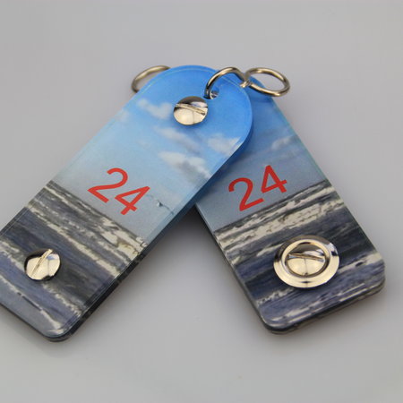 Plexiglas sleutelhanger Bright met bedrukking