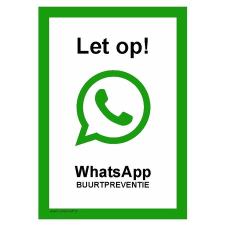 Bordje - Whatsapp buurtpreventie 21x30cm