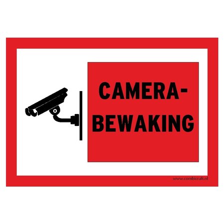 Bordje - Camera bewaking 30x21cm