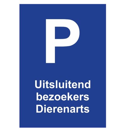 Bordje - Parkeerplaats met jouw tekst 21x30cm