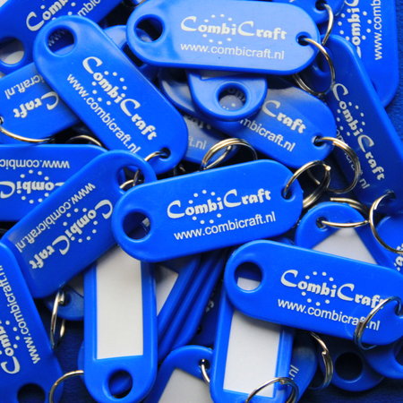 CombiCraft Sleutellabels met papier 55x22mm met jouw bedrukking - per 2500 stuks