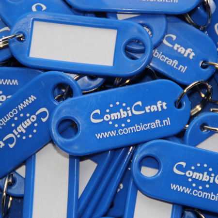 Sleutellabels met papier 55x22mm met jouw bedrukking - per 2500 stuks