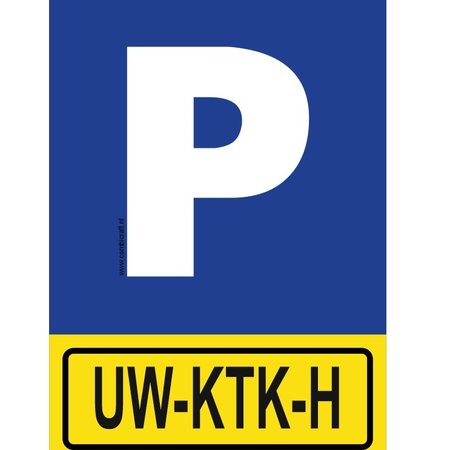 Bordje - Parkeerplaats met jouw kenteken 21x30cm