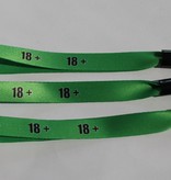 18+ textiel polsbandjes met cap-lock sluiting - per 100 stuks