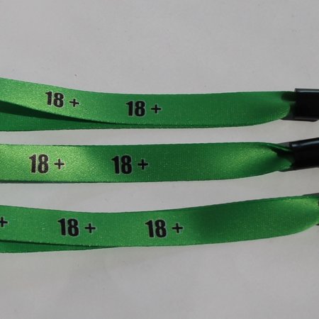 18+ textiel polsbandjes met cap-lock sluiting - per 100 stuks