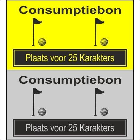 CombiCraft Consumptiebon Golfen met eigen tekst per 1000 Bonnen