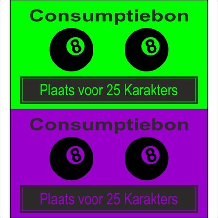 CombiCraft Consumptiebon Biljarten met eigen tekst per 1000 Bonnen