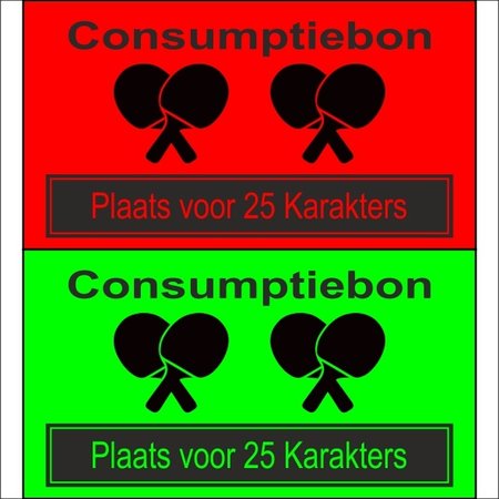 CombiCraft Consumptiebon Tafeltennis met eigen tekst per 1000 Bonnen