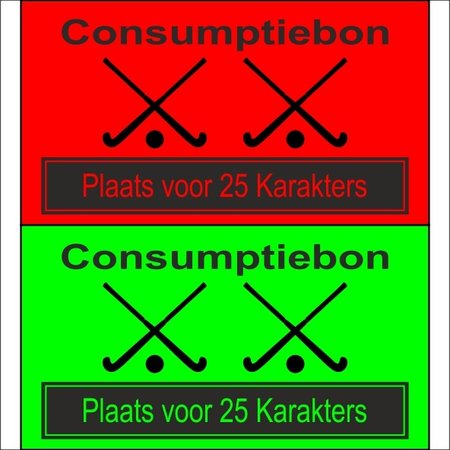 CombiCraft Consumptiebon Hockey met eigen tekst per 1000 Bonnen