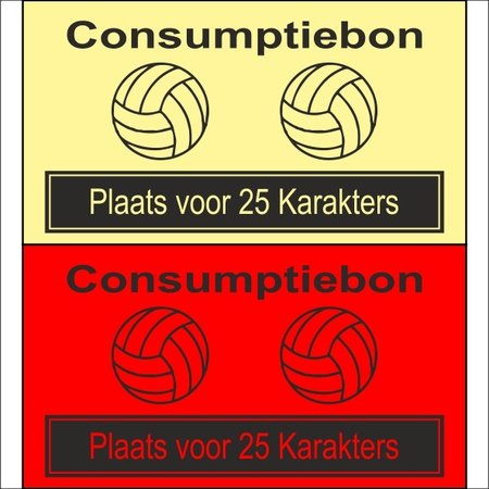 CombiCraft Consumptiebon Volleybal met eigen tekst per 1000 Bonnen