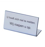 Acrylaat tafelbordjes L-vorm in diverse kleuren en maten