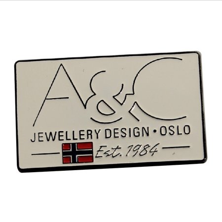 Kleine Logo's in metaal gegoten en emaille afwerking, 100 stuks tot 25mm.