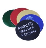 Logoplaatje Gekleurd Aluminium Ø30 mm met tape en gravering