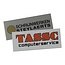 Logo in full colour op Aluminium 50x20mm gedrukt met dubbelzijdig tape