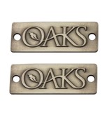 Brons gegoten Logo-plaatje/merkje  in reliëf in 40x15mm of 80x19mm