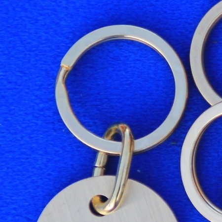 Stalen Platte Sleutelring met tussenschakel