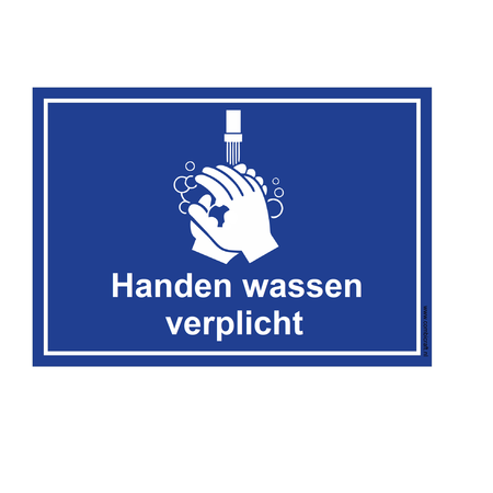 Bordje - Handen wassen verplicht 30x21cm