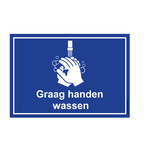 Bordje - Graag handen wassen 30x21cm