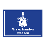 Graag handen wassen bord