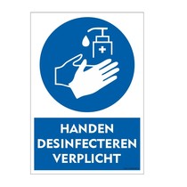 Handen desinfecteren verplicht bord