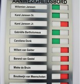 Acrylaat aanwezig- afwezigheidsbord voor 10 personen