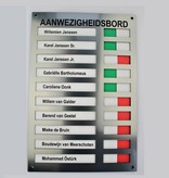 Acrylaat aanwezig- afwezigheidsbord voor 10 personen