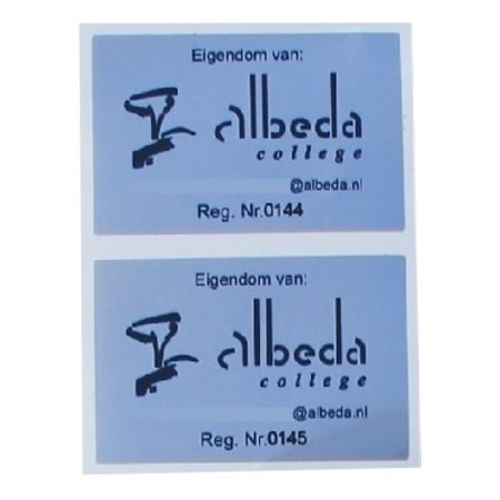 Eigendomssticker Vinyl met full colour bedrukking