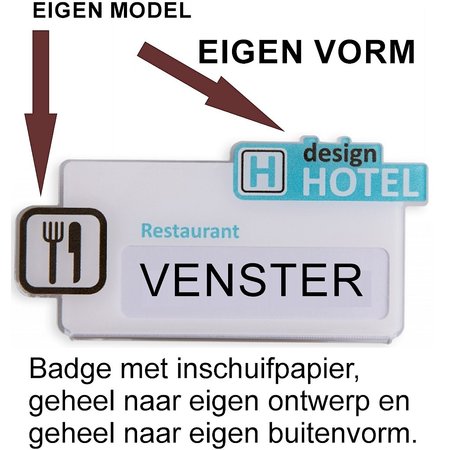 CombiCraft Naambadge Doorzichtig Acryl met venster