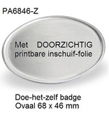 CombiCraft Ovaal Aluminium naambadge om zelf met folie te  bedrukken