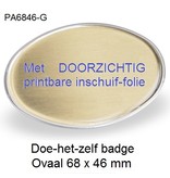 CombiCraft Ovaal Aluminium naambadge om zelf met folie te  bedrukken