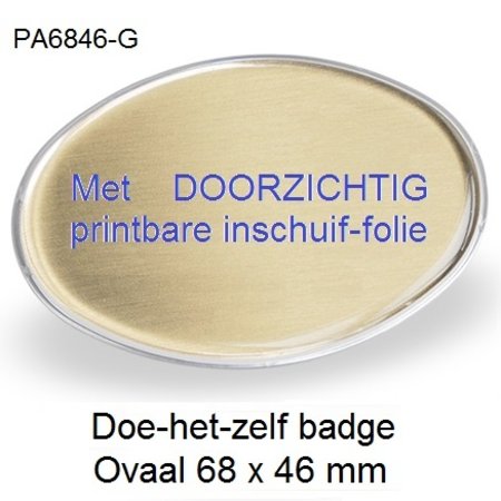 CombiCraft Ovaal Aluminium naambadge om zelf met folie te  bedrukken