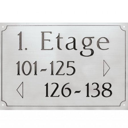 Edelstaal gevelbordjes met zwarte gravering