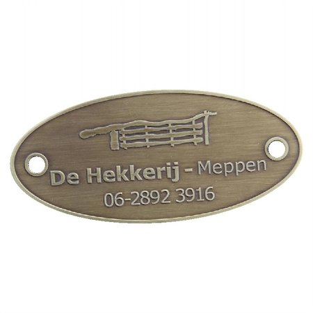 Brons gegoten logoplaatjes ovaal of rechthoekig