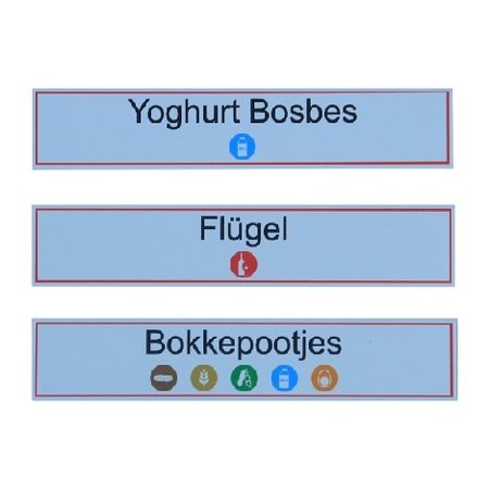 Vitrinebordjes geheel op maat