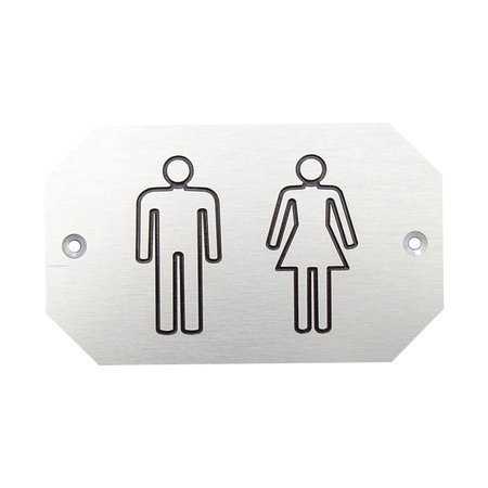 Aluminium deurbordjes 8-hoek met zwarte gravering