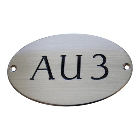 Aluminium deurbordjes ovaal met zwarte gravering