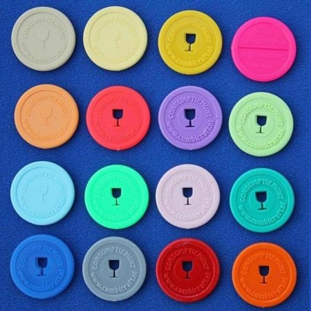 Consumptiemunten te huur in diverse kleuren en uitvoeringen, verpakt in zakken van ca. 1000 Stuks