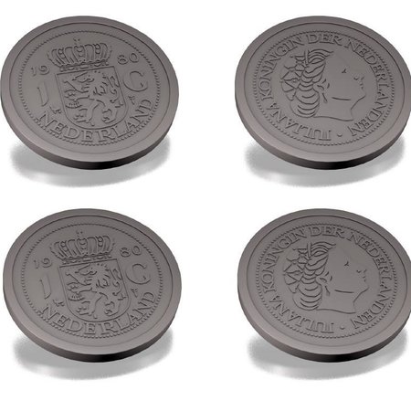 Voorbeeld van een plastic Gulden munt in reliëf