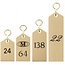 Quartier hotelsleutelhangers Messing 4mm dik Rechthoekig
