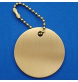 Carouge hotelsleutelhangers Messing 60x3mm rond Kogelketting sluiting