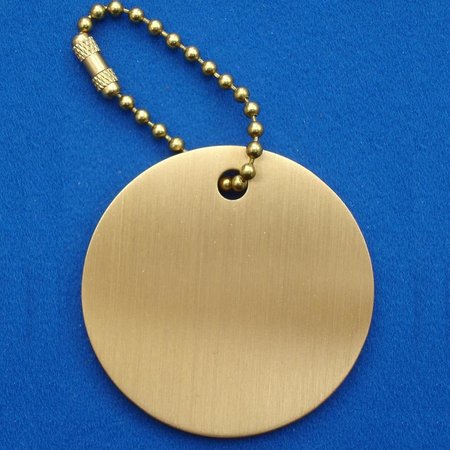 Carouge hotelsleutelhangers Messing 60x3mm rond Kogelketting sluiting