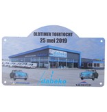 Autorally borden en rallyschildjes. Rallyborden die wij hier aanbieden zijn in de traditionele vorm (zie foto) in 300 x 180mm.