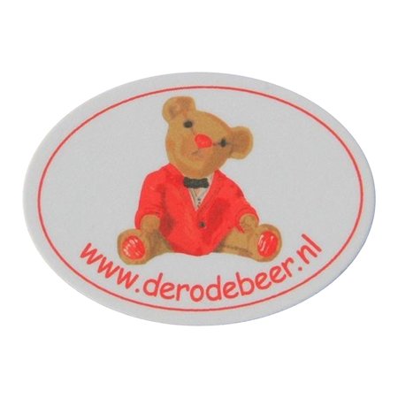 Polystyreen logoplaatjes met full colour bedrukking