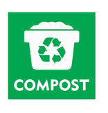 Compost bordje met afvalbak 10x10cm