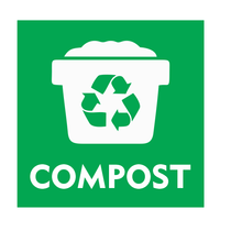 Compost bordje met afvalbak